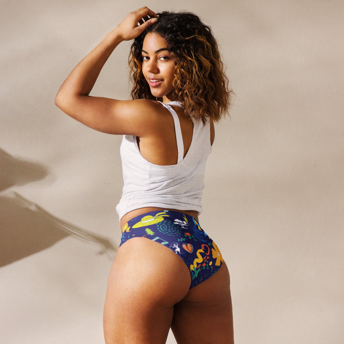 Life is Blue. Recycled high-waisted bikini bottom