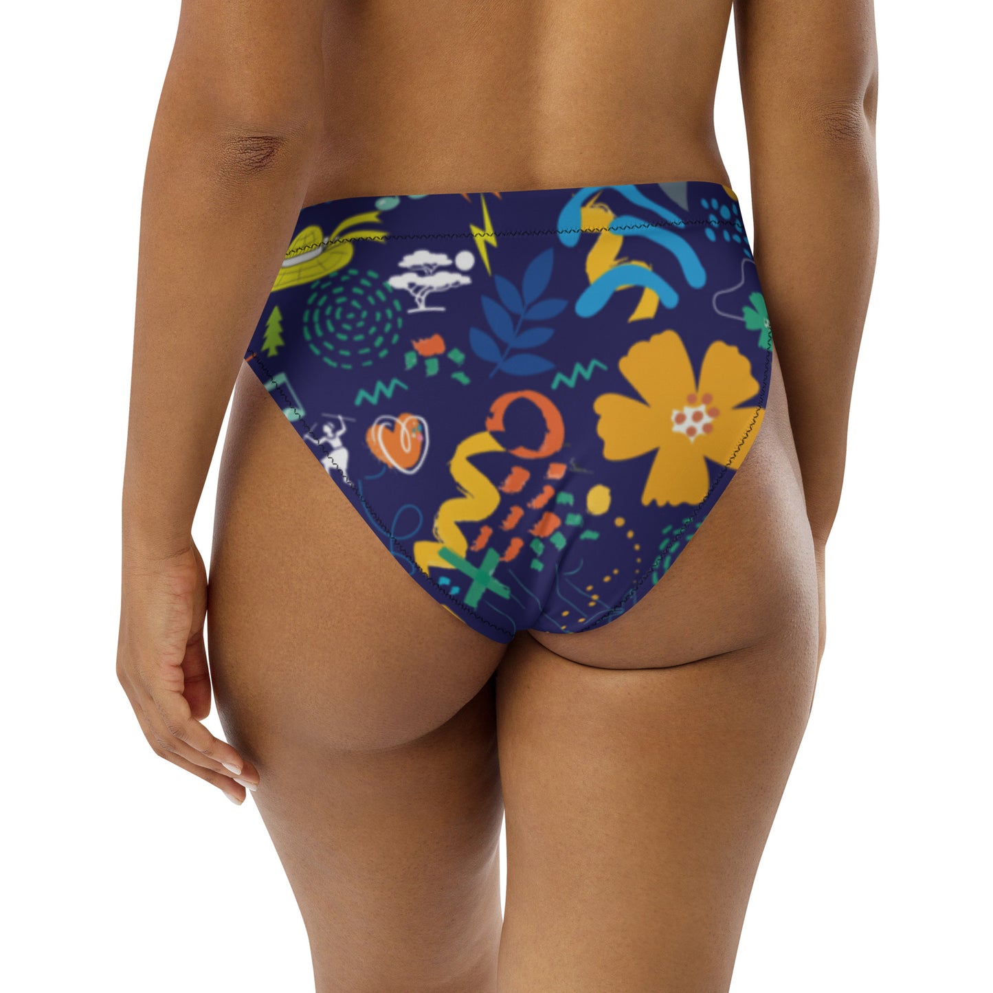 Life is Blue. Recycled high-waisted bikini bottom