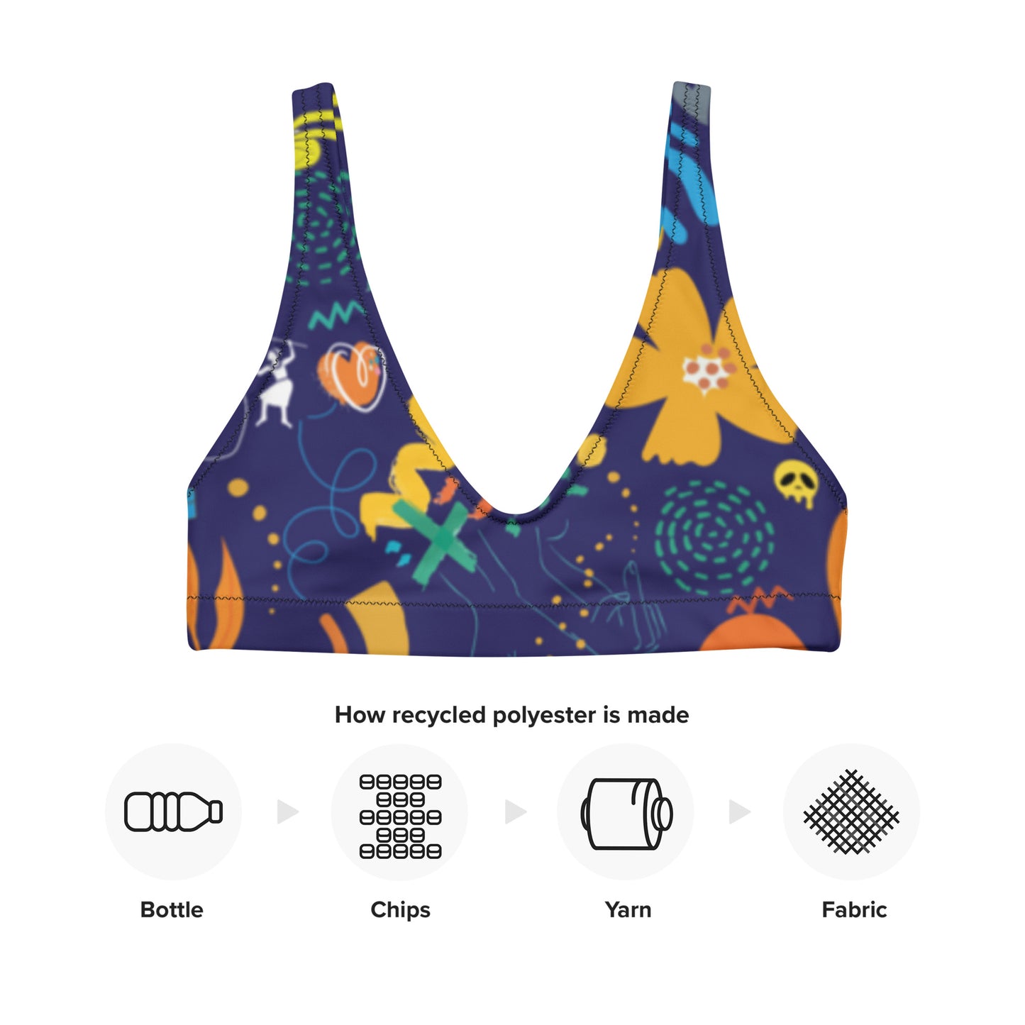 Life is Blue. Recycled padded bikini top