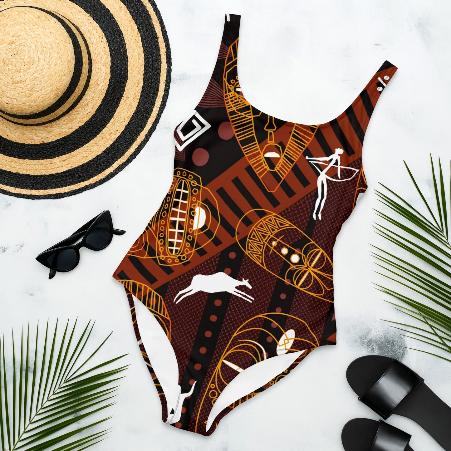 Masks are Everywhere. One-Piece Swimsuit