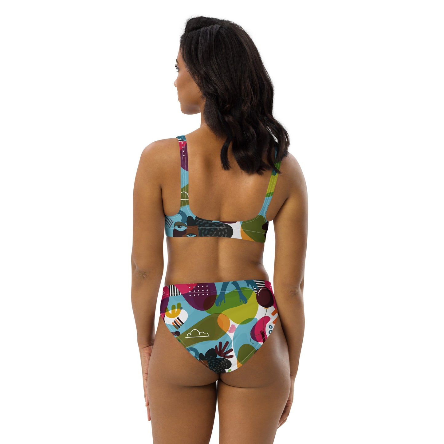 Love is Bright. Recycled high-waisted bikini