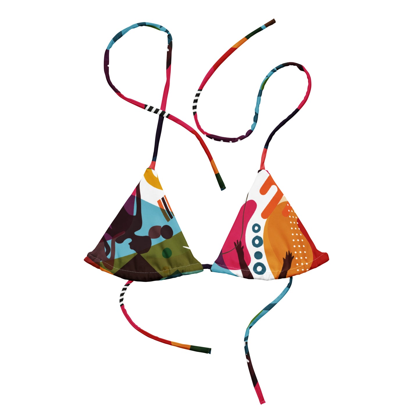 Love is Bright. All-over print recycled string bikini top