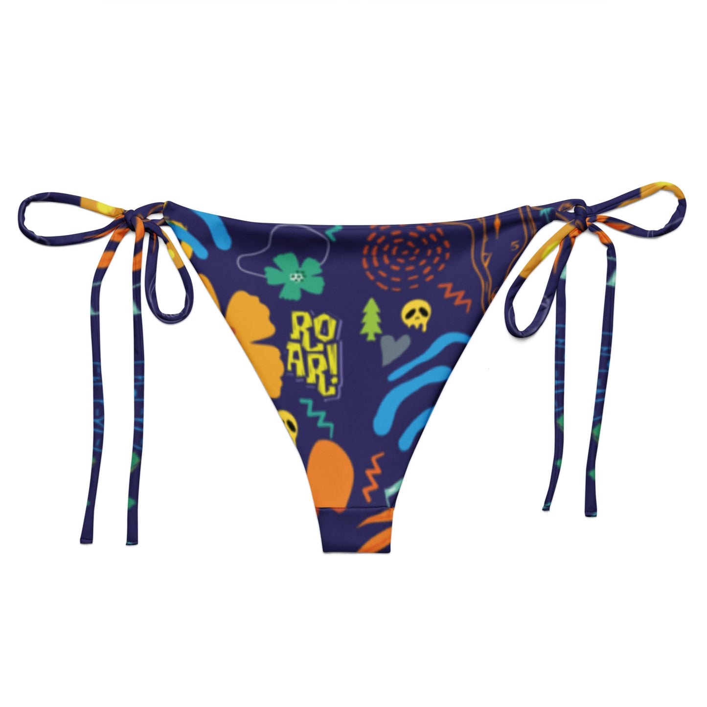 Life is Blue. All-over print recycled string bikini bottom