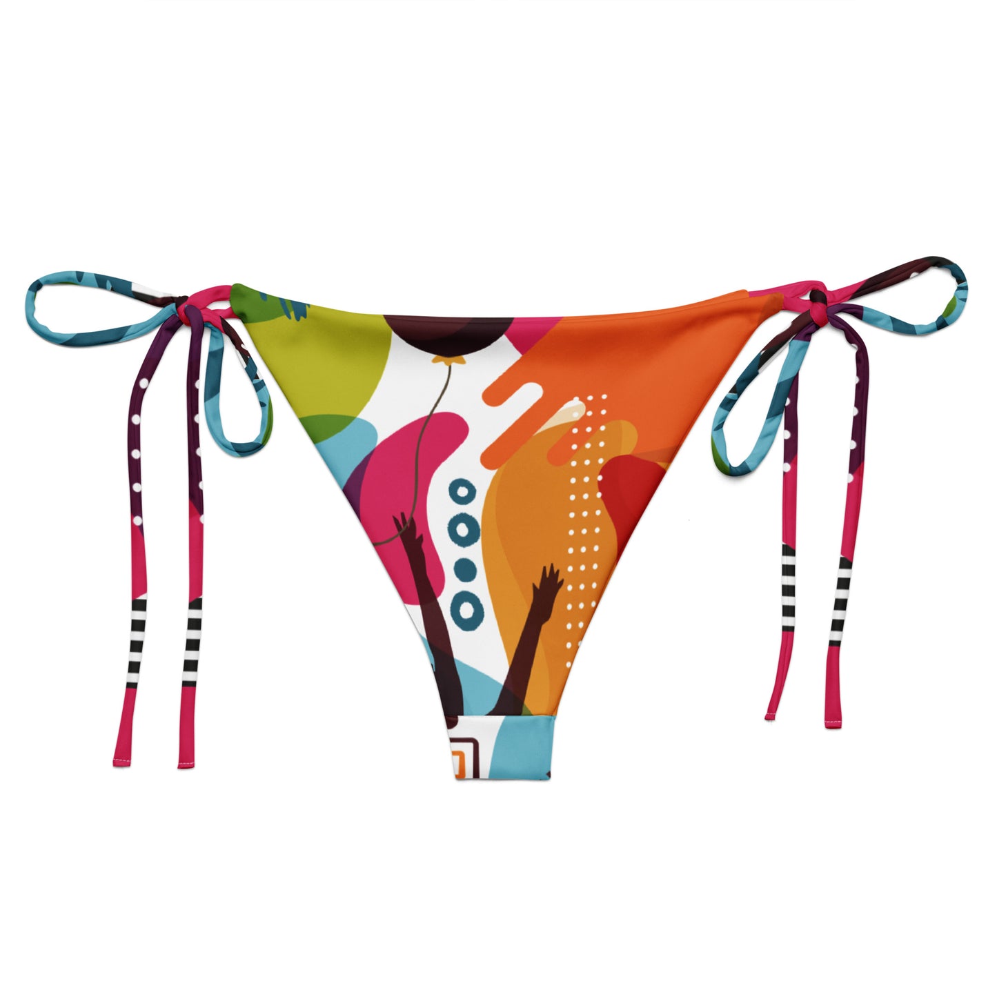 Love is Bright. All-over print recycled string bikini bottom