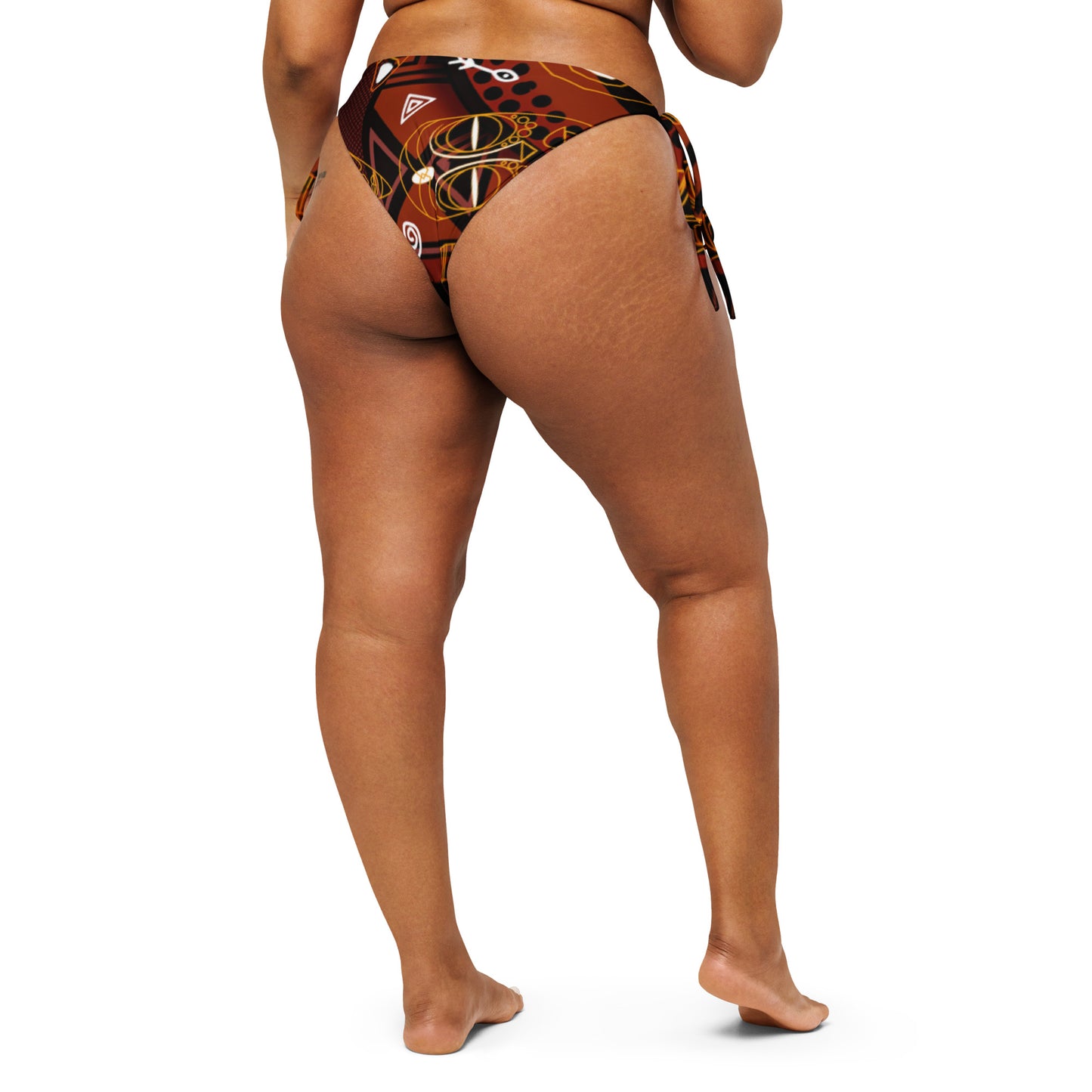 Masks are Everywhere. All-over print recycled string bikini bottom